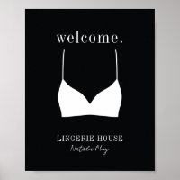 Bienvenue Black White Lingerie Boutique Logo