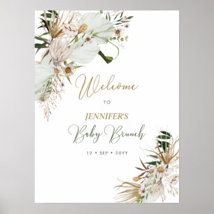 Poster Bienvenue Boho/Bohème pour le Brunch de Bébé
