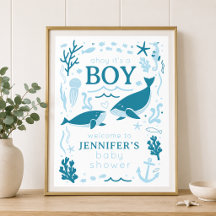 Bienvenue C'est un Baleineau Garçon Baby Shower Ma
