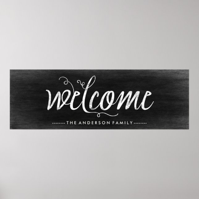 Poster Bienvenue Chalkboard Look avec Typographie tendanc (Devant)