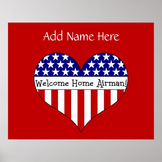Poster Bienvenue chez l'Airman ! (Nom personnalisable) (Devant)