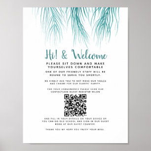 Poster Bienvenue code QR sans contact inscription invité