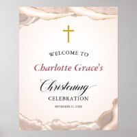Bienvenue dans Christening Pink Agate Gold Parties