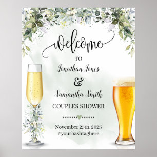 Poster Bienvenue dans Eucalyptus succulent bulles et bras