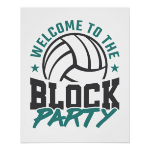 Poster Bienvenue dans le bloc médian de volleyball du blo