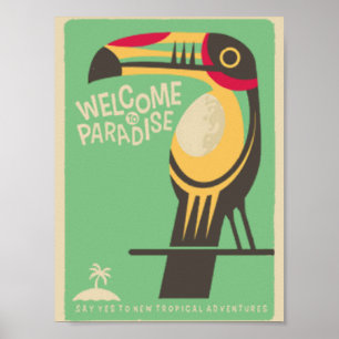 Poster Bienvenue dans le paradis vintage