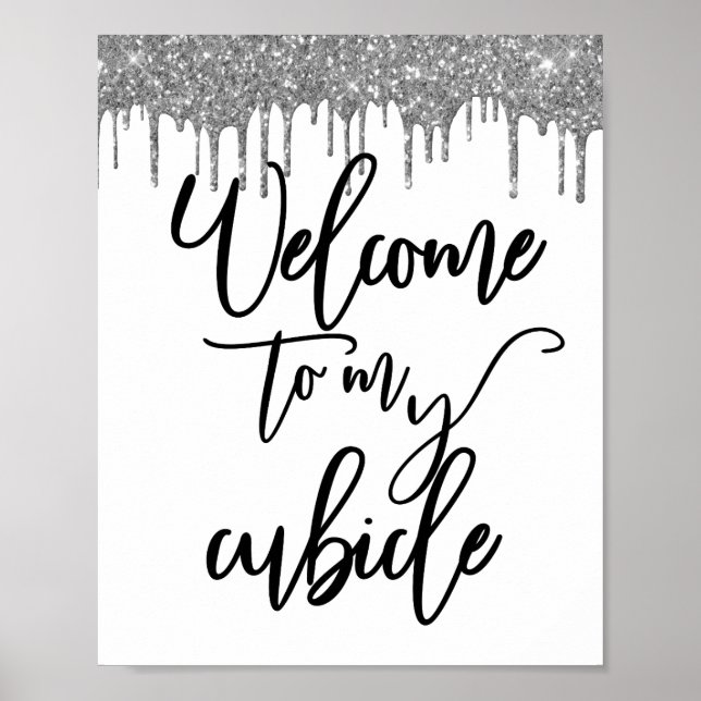 Poster Bienvenue dans mon bureau de bureau à panneaux à b (Devant)