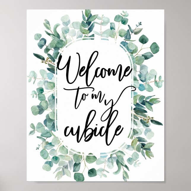 Poster Bienvenue dans mon bureau de bureau à panneaux à b (Devant)