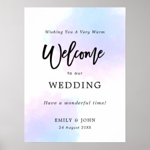 Poster Bienvenue dans nos Aquarelles Pastel Mariage