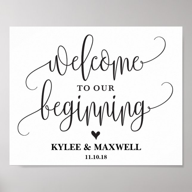 Poster Bienvenue dans notre premier panneau de Mariage mo (Devant)