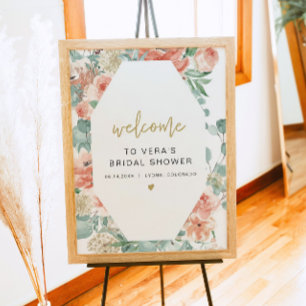 Poster Bienvenue de mariage floral VERA de verdure & terr