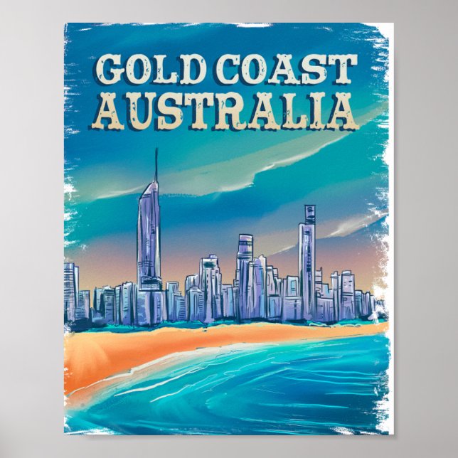 Poster Bienvenue été - Beach Outouses - Gold coast Austra (Devant)