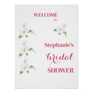 Poster Bienvenue Fête de Mariage Fleur de Pommier Personn