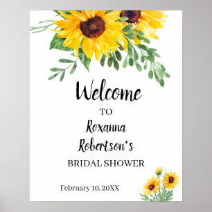Poster Bienvenue Fête de Mariée Tournesols Végétation Pan