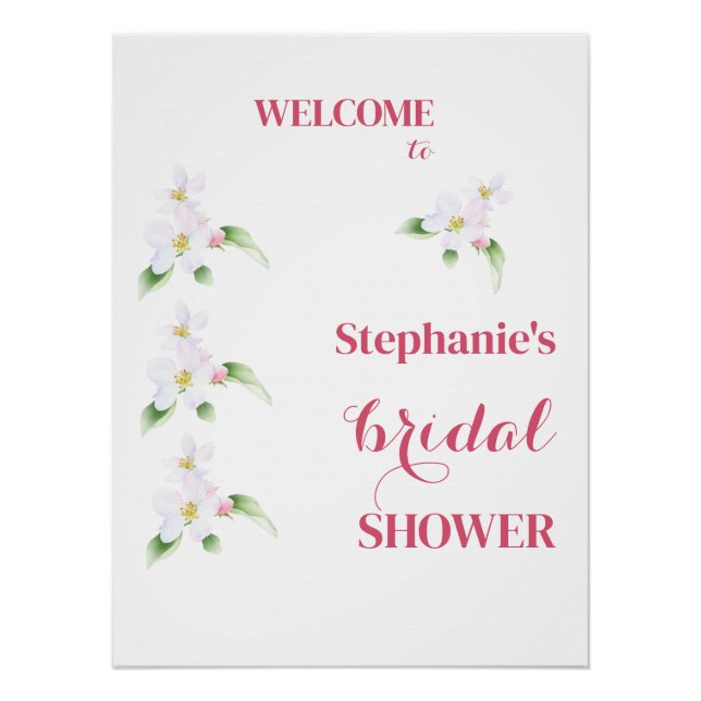 Poster Bienvenue Fleur de Pommier Cérémonie de Mariage Pe (Devant)
