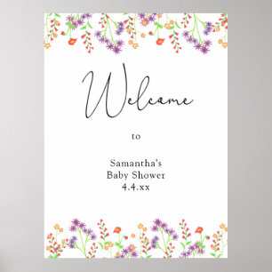 Poster Bienvenue fleur sauvage