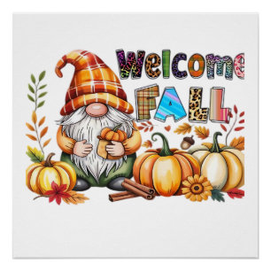 Poster Bienvenue Gnomes d'automne T-Shirt Classique.png