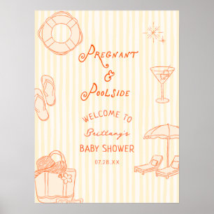 Poster Bienvenue imprimable pour Baby Shower de femme enc