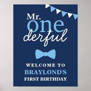 Poster Bienvenue M. Onederful Bleu