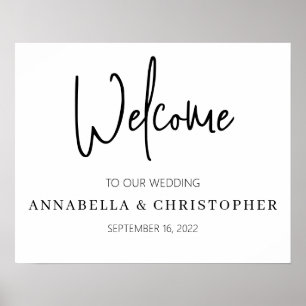 Poster Bienvenue mariage élégant simple minimaliste