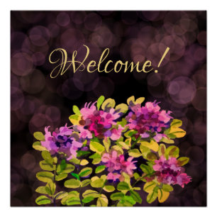 Poster Bienvenue ! peint avec des aquarelles