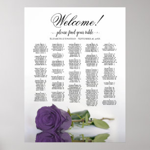 Poster Bienvenue ! Plan de table alphabétique Amethyst Ro