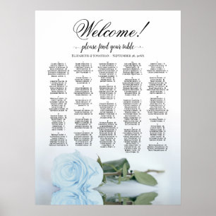 Poster Bienvenue ! Plan de table alphabétique Rose Bleu P