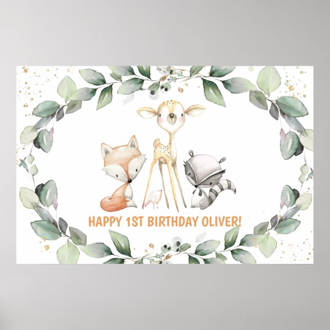 Poster Bienvenue pour la Baby Shower ou l'anniversaire de (Devant)