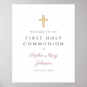 Poster Bienvenue pour la première communion de la fille r