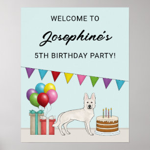 Poster Bienvenue pour l'anniversaire de chien de berger s