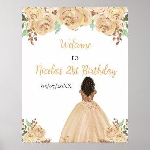 Poster Bienvenue pour l'anniversaire de la Princesse Peac