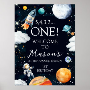 Poster Bienvenue pour le 1er anniversaire de l'astronaute