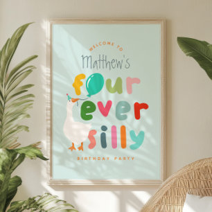 Poster Bienvenue pour les 4 ans de Boys Blue Silly Goose