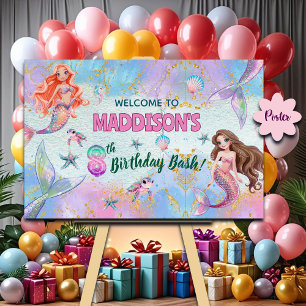Poster Bienvenue pour les 8 ans des sirènes paillettes ro