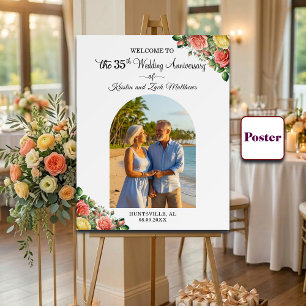 Poster Bienvenue pour un 1 Photo personnalisée 35e annive