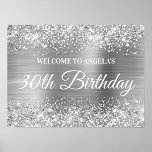 Poster Bienvenue pour un 30e anniversaire avec paillettes