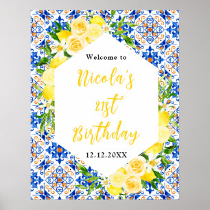 Poster Bienvenue pour un anniversaire méditerranéen sous 