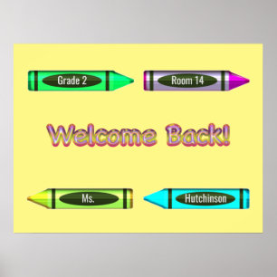 Poster Bienvenue Retour à l'école Conception personnalisé