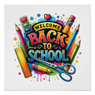 Poster Bienvenue Retour à l'école Premier jour enseignant