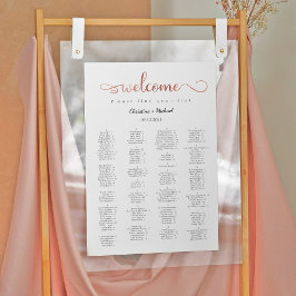 Poster Bienvenue Rose Gold Alphabétique Cartes de siège
