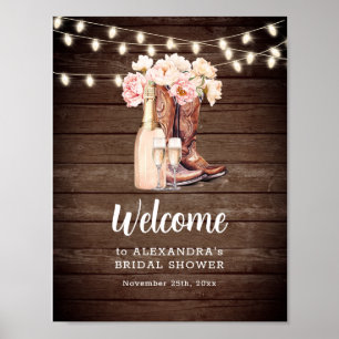 Poster BIENVENUE Russe Cowgirl Boots FÊTE DES MARIÉES