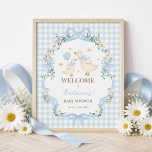 Poster Bienvenue Silly Goose Garçon Baby Shower