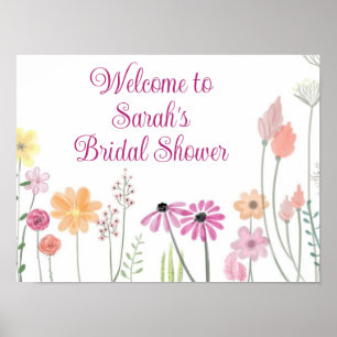 Poster Bienvenue sur l'affiche de la douche nuptiale pers