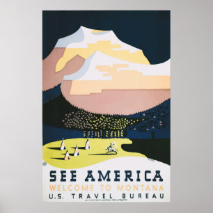 Poster Bienvenue sur l'affiche du parc national du Montan