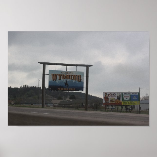 Poster Bienvenue sur l'affiche du Wyoming (Devant)