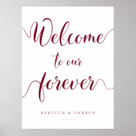 Poster Bienvenue sur notre panneau de mariage personnalis