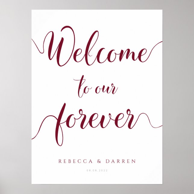 Poster Bienvenue sur notre panneau de mariage personnalis (Devant)