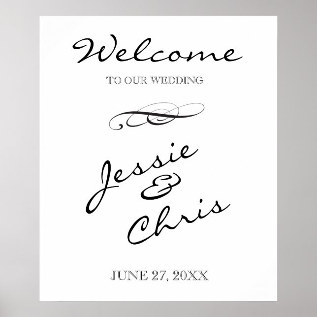 Poster Bienvenue sur notre panneau Mariage (Devant)
