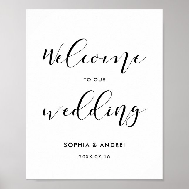 Poster Bienvenue sur notre panneau mariage (Devant)
