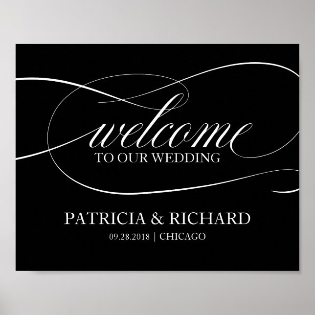 Poster Bienvenue Sur Notre Panneau Noir Mariage (Devant)